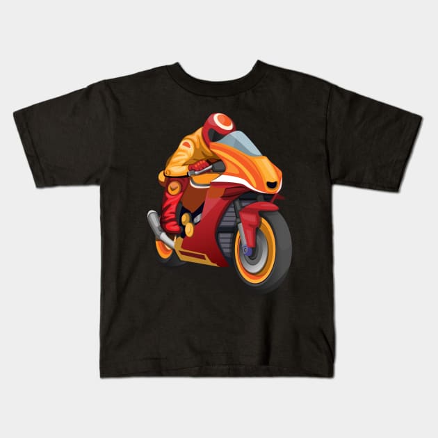 Road Racer Kids T-Shirt by ManxHaven